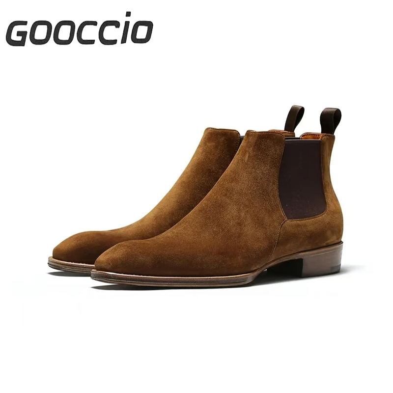 TF208 Suede Calf-Skin Chelsea Boots For Men  GOOCCIO   