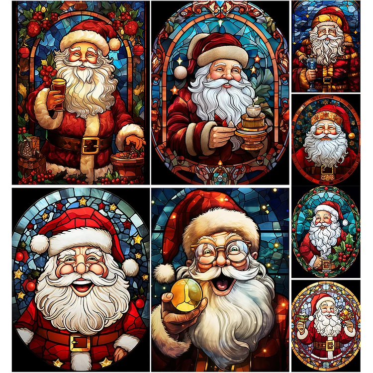 Christmas Diamond Painting Coasters, 6 Pcs Santa Claus Diamond Art Coasters  Kits