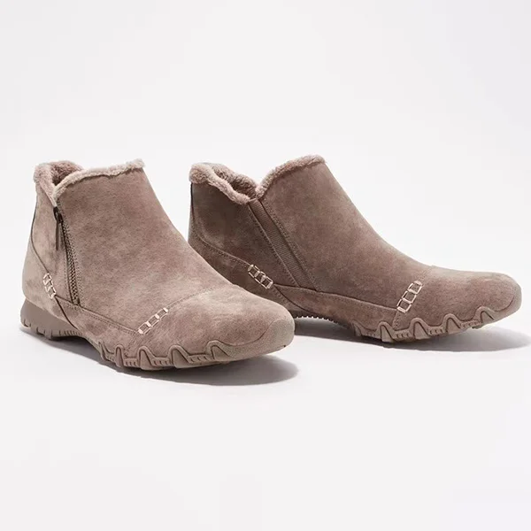  Women's Retro Elegant Platform Waterproof Ankle Boots