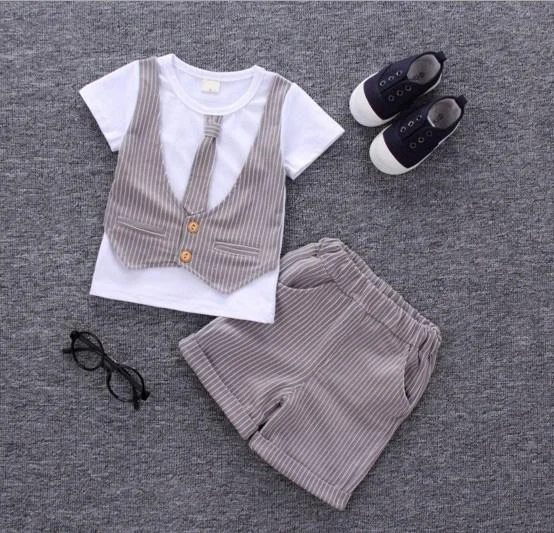 Casual Summer Sets Boys T-shirt Vest Pants Outfit Outerwear Clothes