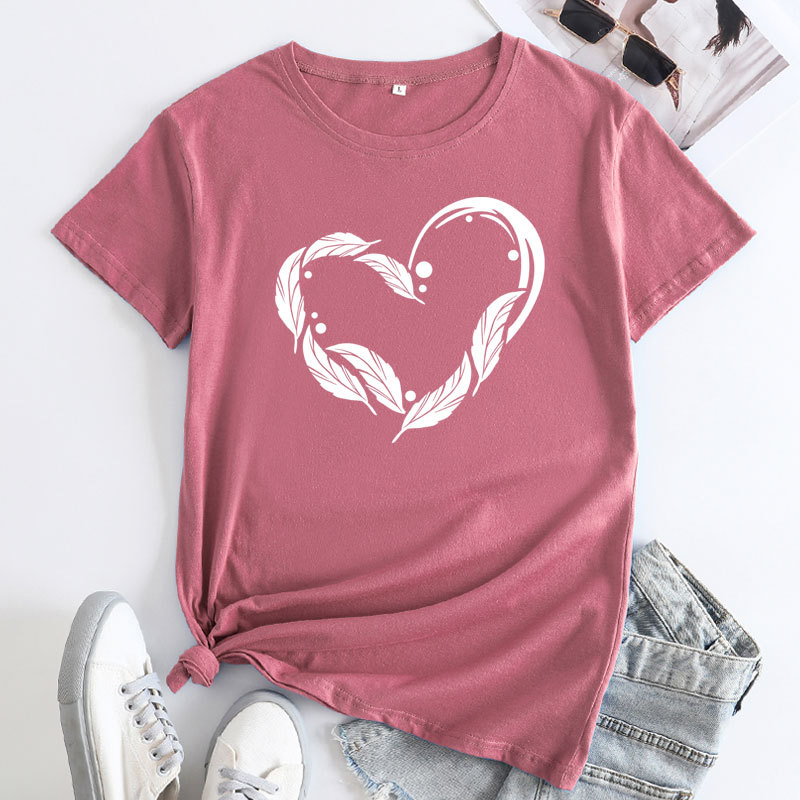 Feather Heart Women's Cotton T-Shirt | ARKGET