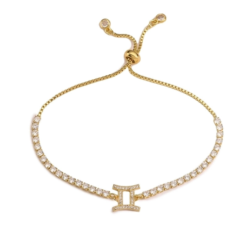 Copper 18K Gold Plated Casual Minimalist Classic Style Plating Inlay Constellation Zircon Drawstring Bracelets
