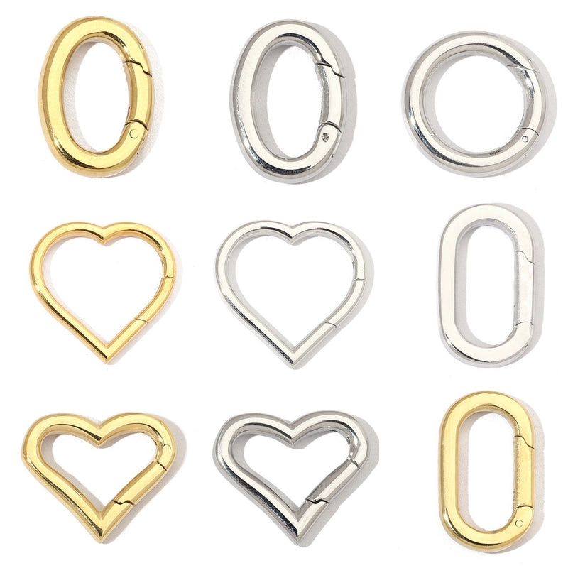 3 PCS/Package 13*22mm 18*13mm 30*30MM Titanium Steel Geometric Jewelry Accessories Jewelry Buckle