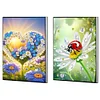 2 Stück 50-seitiges A5 Blumen und Insekten Diamond Painting Notizbuch für Erwachsene Geschenk