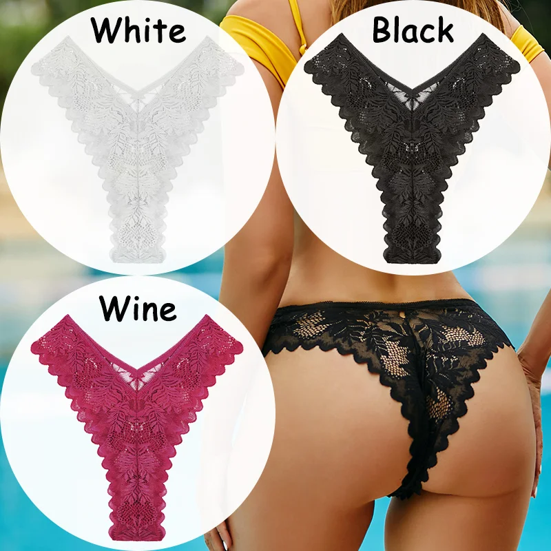 Billionm Lace Panties Women's Underwear Floral Women Panties Perspective Lingerie Brazilian Briefs V Waist Female Underpants