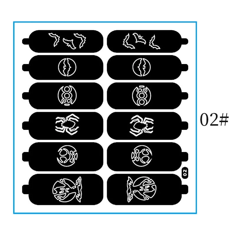 Hollow Leaves Series Nail Stickers Flowers Heart Star Self-adhesive Manicures Sticker For Nail Polish DIY Decorations Tips