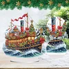 (US Local)Xmas Sailboat DIY Table Top Diamond Painting Desktop Ornaments Kit