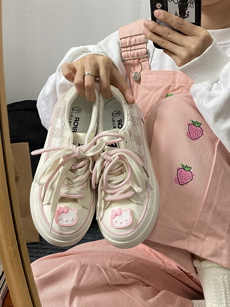 Pink Kitty Sneakers Shoes - Heartzcore