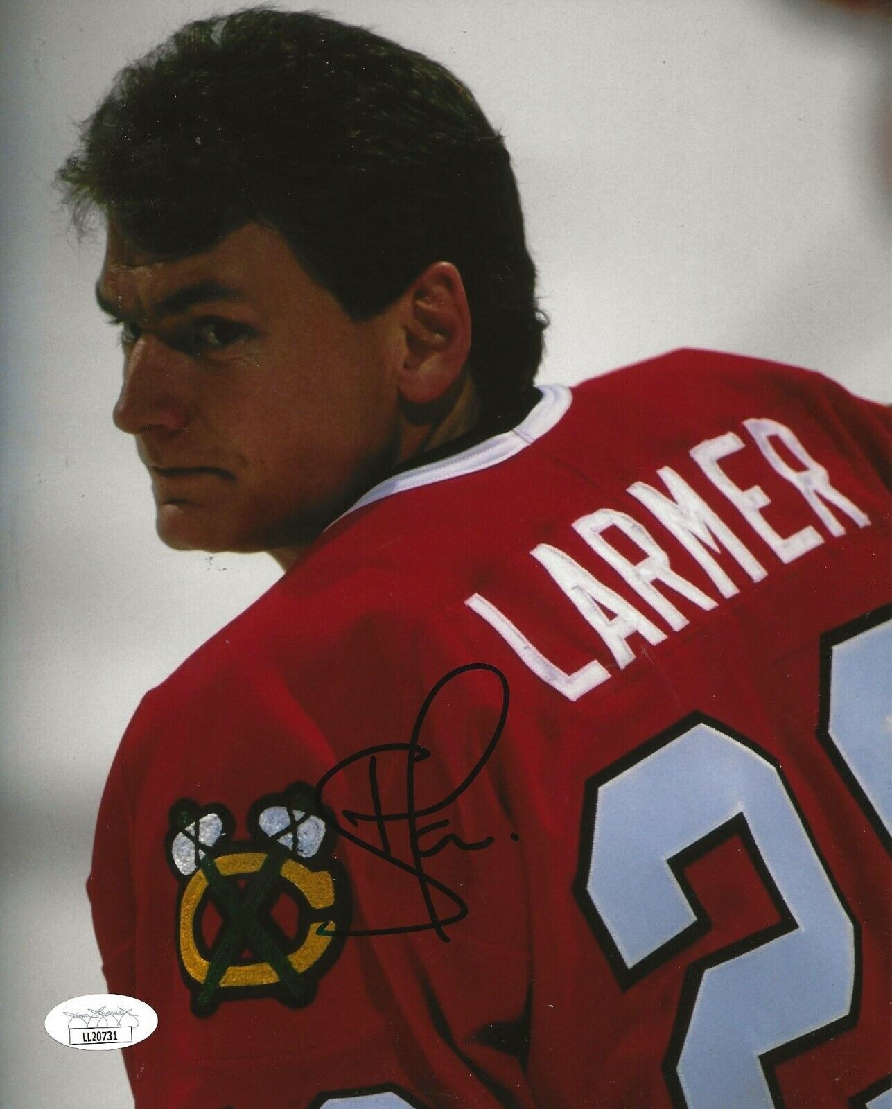 Steve Larmer signed Chicago Blackhawks 8x10 Photo Poster painting autographed Hawks 4 JSA