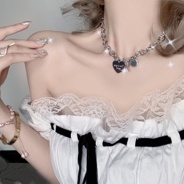 YOY-Heart Chain Choker Necklace