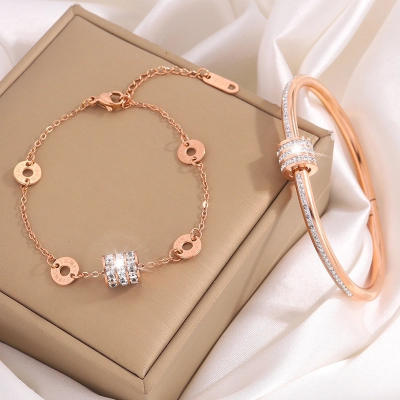 Elegant Luxurious Minimalist Solid Color 304 Stainless Steel Bracelets Bangle In Bulk