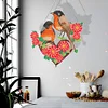 Diamond Painting Acrylic Single-Sided Heart Twin Sparrows Hanging Pendant