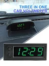 3 in 1 Car Temperature Clock LED Display Electronic Clock Voltmeter Luminous 12V