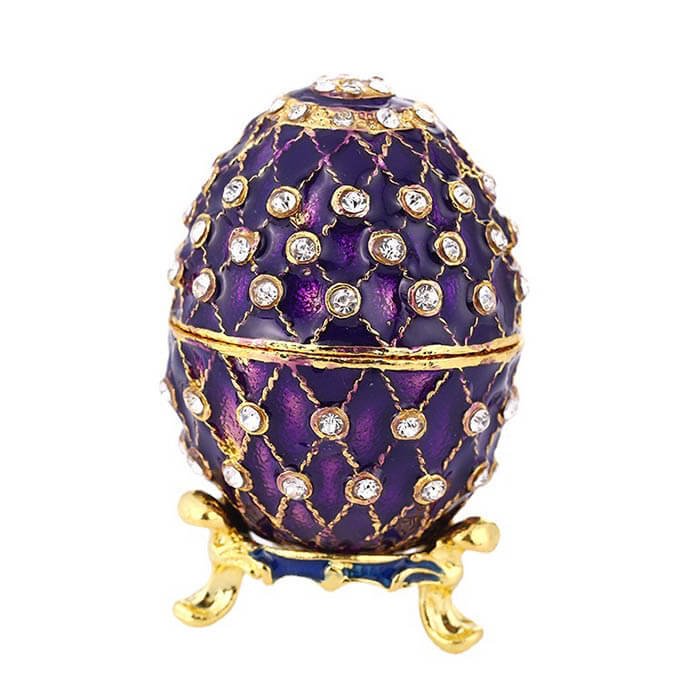 Purple Russia Easter Egg Trinket Box