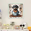 Dachshund In Coffee Cup-11CT Stamped Cross Stitch 40*40cm/15.75*15.75in