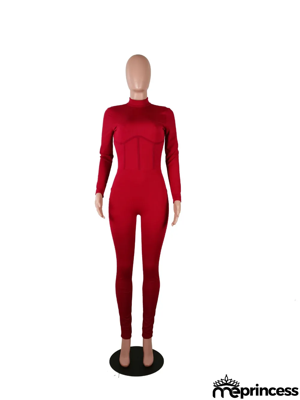 Hot Sale High Neck Nude Back Sexy Solid Color Small Pit Strip Jumpsuit