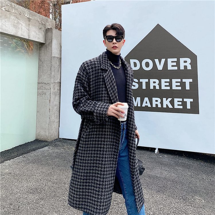 Dawfashion-Embedded Wire Bright Silk Sleeve Sleeve Long Hair Woolen Coat-Yamamoto Diablo Clothing