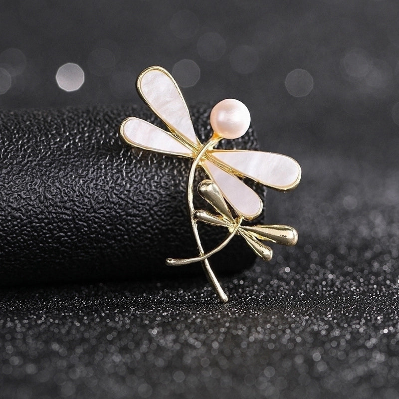Fashion Pin Flower Alloy Plating Inlay Artificial Gemstones Pearl Women’S Brooches