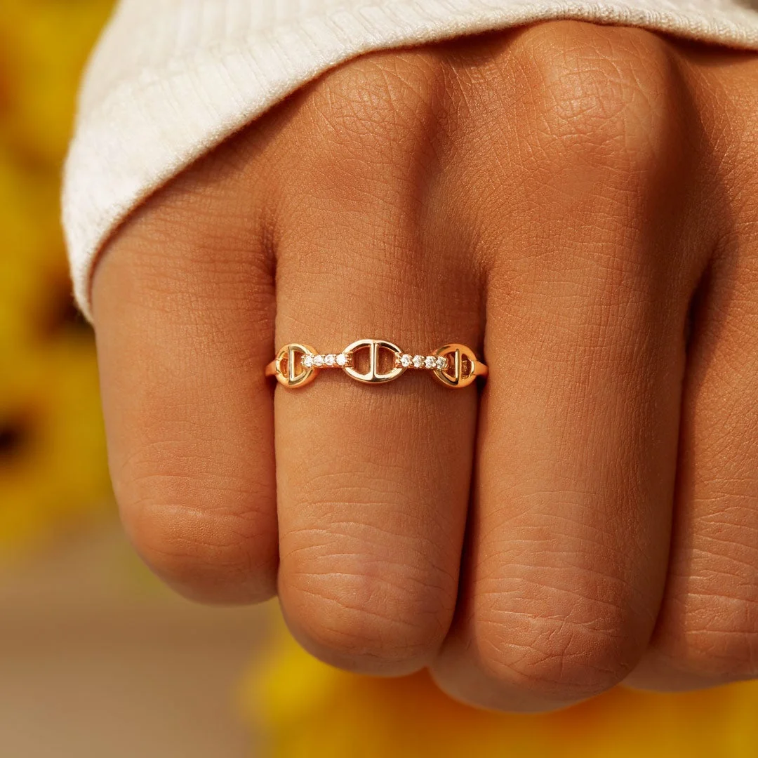 Mother & Daughter Chain Link Ring