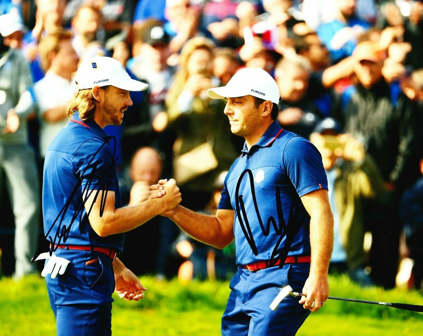 Tommy Fleetwood & Francesco Molinari Signed 10X8 Photo Poster painting Ryder Cup AFTAL COA (G)