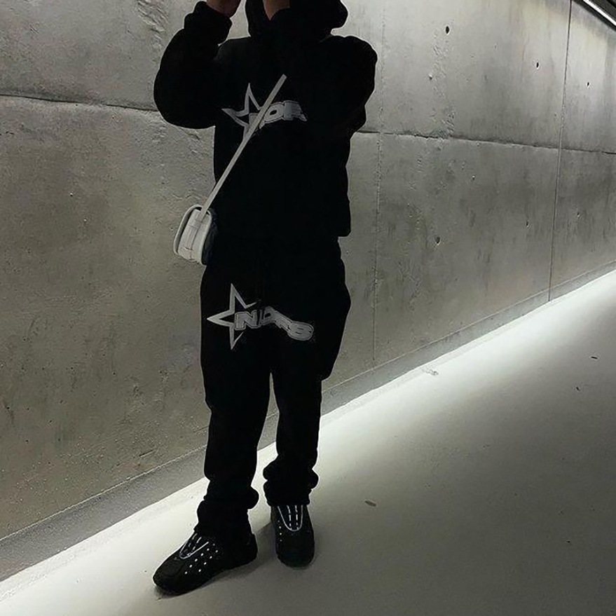 Retro Aesthetic Hipster Letter Print Loose Sweatshirt Y2K Hip Hop Streetwear