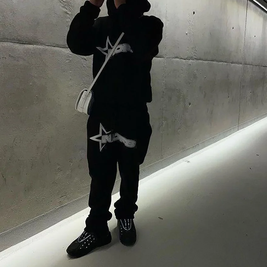 Retro Aesthetic Hipster Letter Print Loose Sweatshirt Y2K Hip Hop Streetwear