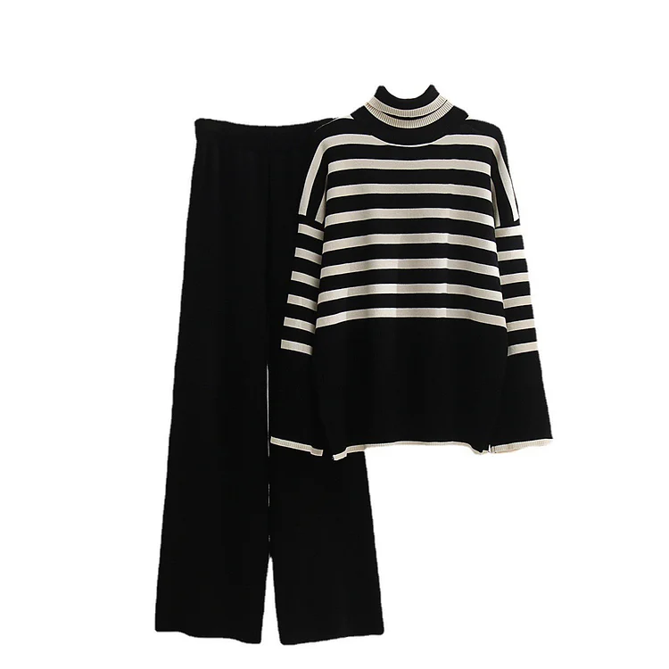 Striped Airy Knit Two-Piece Set QueenFunky
