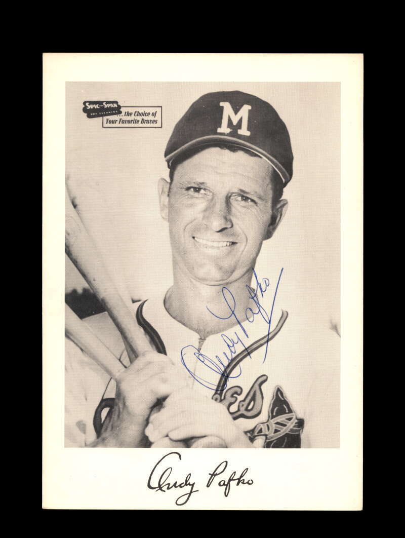 Andy Pafko JSA Signed 7x10 Photo Poster painting 1953 Milwaukee Braves Spic And Span Autograph