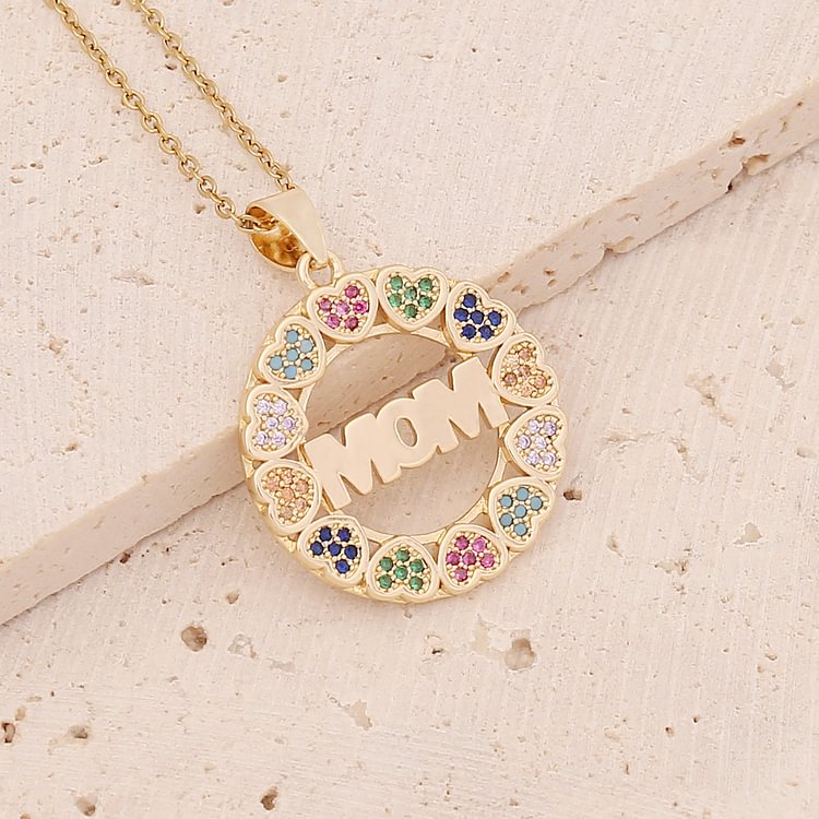 Mother's Day Gift | 18K Gold Heart-Shaped Copper Micro-Set Zircon Necklace KERENTILA