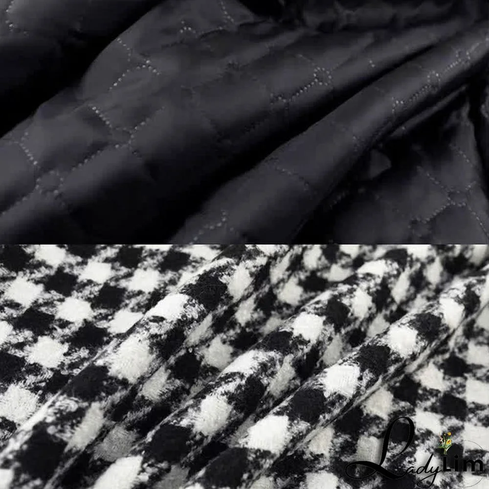 Chic Lattice Print Lapel Blazer T-Shirt High Waist Slim Denim Pants