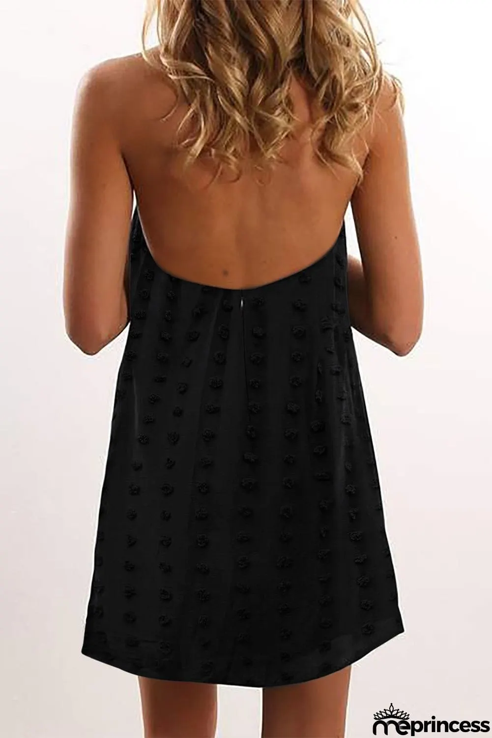 Pompom Mock Neck Sleeveless Shift Mini Dress