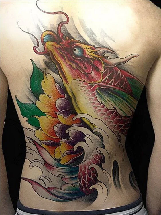 New 48*35cm Large geisha Tattoos Men Women Waterproof Big Temporary Tattoo Stickers Full Back Body art Fake Tattoo dragon skull