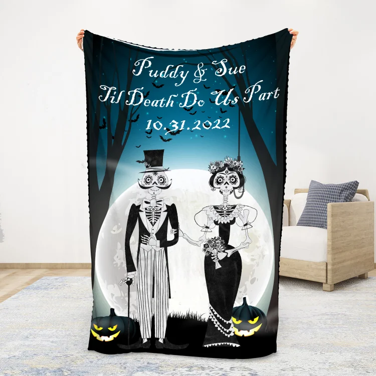 Personalized Couple Blanket Engrave Name Sweet Gift For Her Him