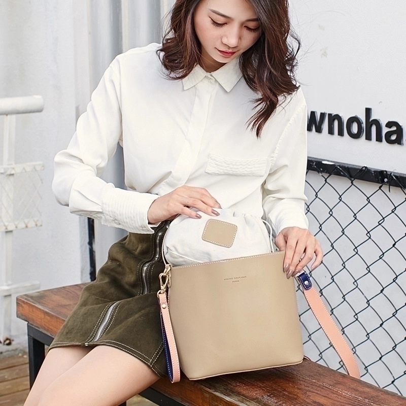 Women’s Medium Pu Leather Solid Color Fashion Square Magnetic Buckle Crossbody Bag