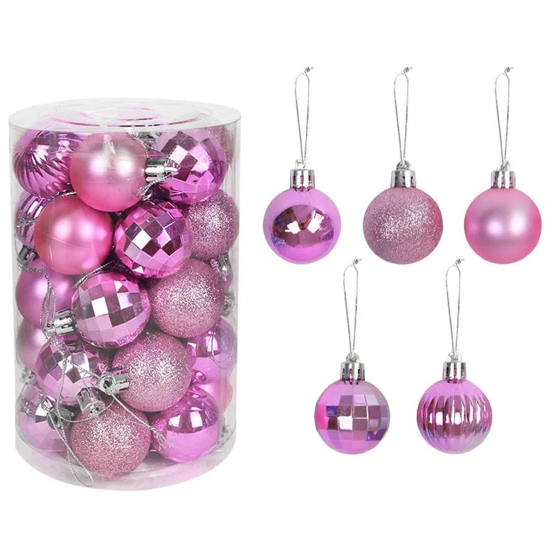 34pcs 4cm Christmas Tree Decorations Balls Bauble Xmas Party Hanging Ball Ornaments Christmas Decorations for Home New Year Gift