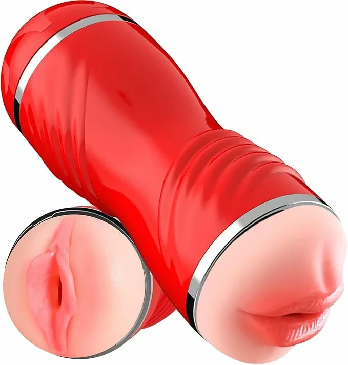2in1 Male Masturbators, Double-Side Pocket Toy, Silicone Hand Free Stroker Sex Toy for Masturbation