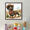 Cowboy Dachshund-11CT Stamped Cross Stitch 40*40cm/15.75*15.75in tapestrymarket