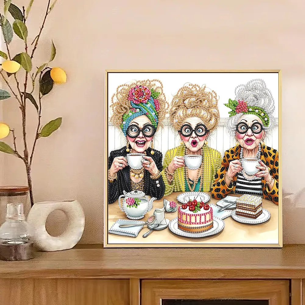 Diamond Painting - Partial Special Shaped Drill - Funny Granny(Canvas|30*30cm)