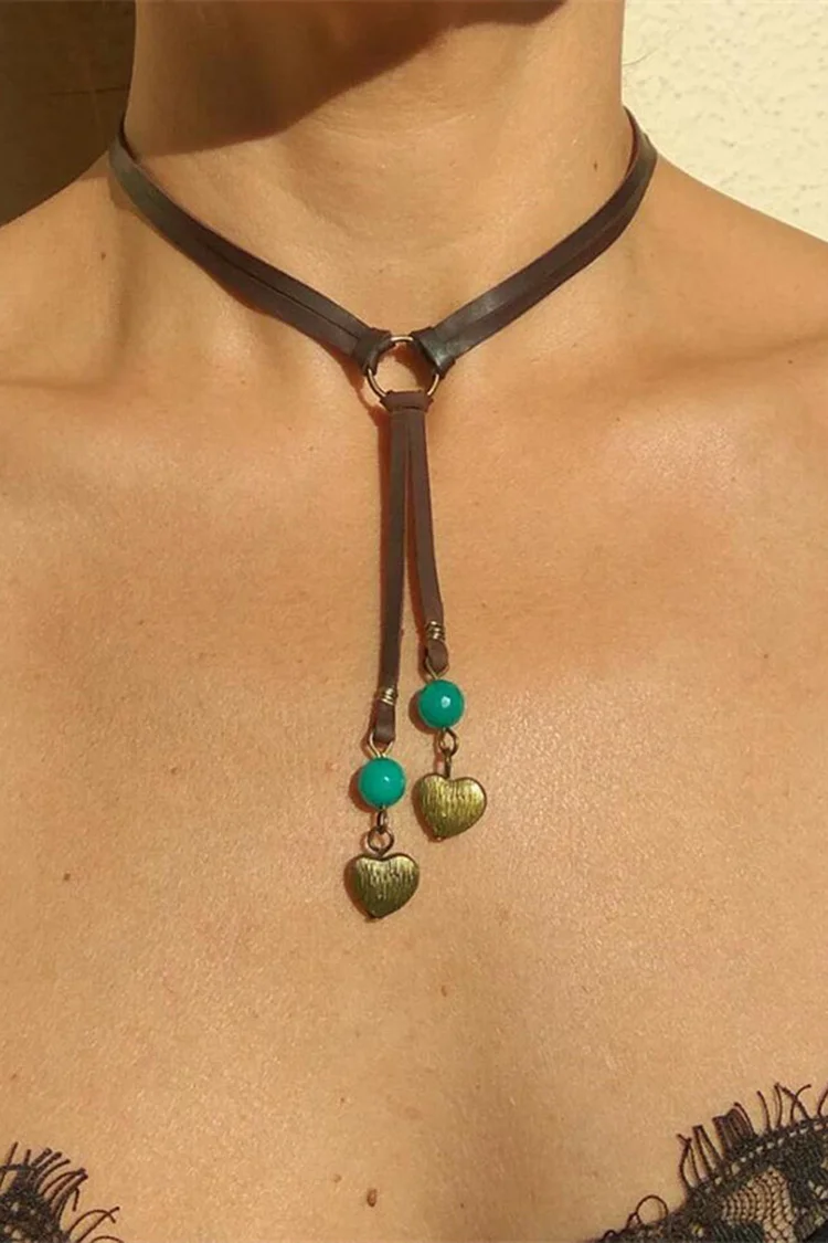 Bohemian leather rope clavicle chain