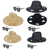 Straw Beach Sun Hat with Adjustable Chin Strap Wide Brim Sun Beach Hat for Beach