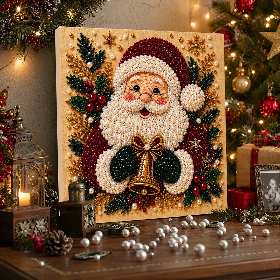 Framed Pearl Painting Kit Santa Claus Craft 11.81x11.81in