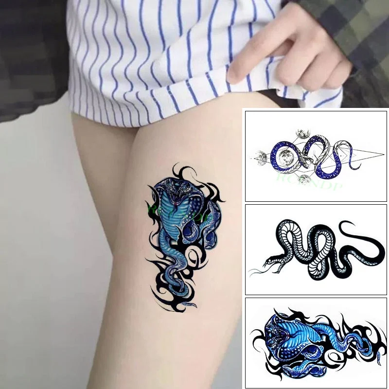Waterproof Temporary Tattoo Sticker Sexy Snake Element Fake Tatoo Flash Tatto Body Art for Women Men tatuajes temporales