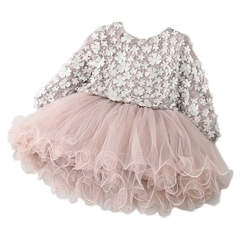 Winter Girls Dress 2021 Girls Clothes Princess Party Dress Backless Lace Tutu Layered Dress Elegant Ceremony Teenage Costume