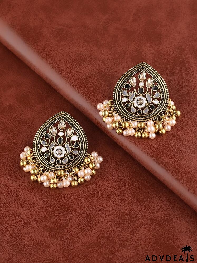 Faux Pearl Decor Water-drop Design Earrings