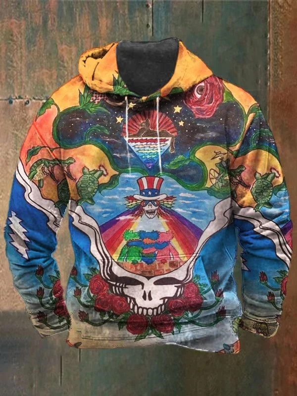 Unisex Skull Print Heavyweight Hoodies