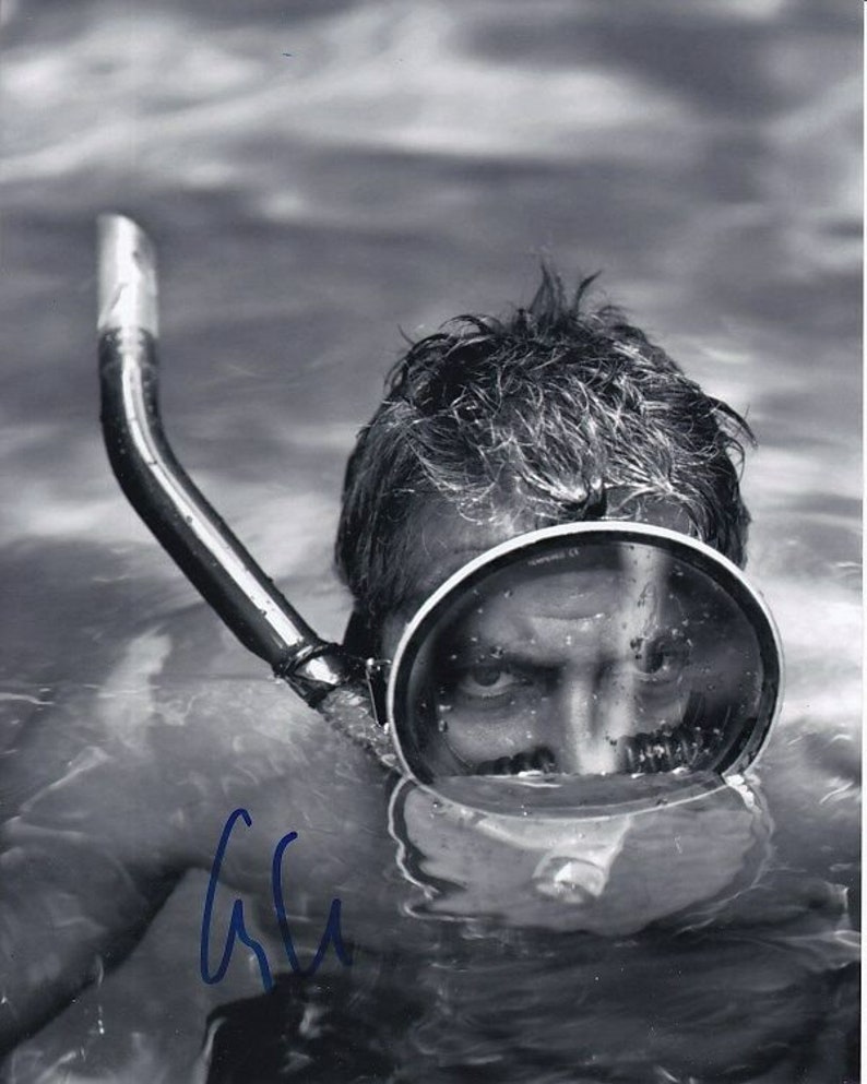 George clooney signed autographed snorkeling Photo Poster painting