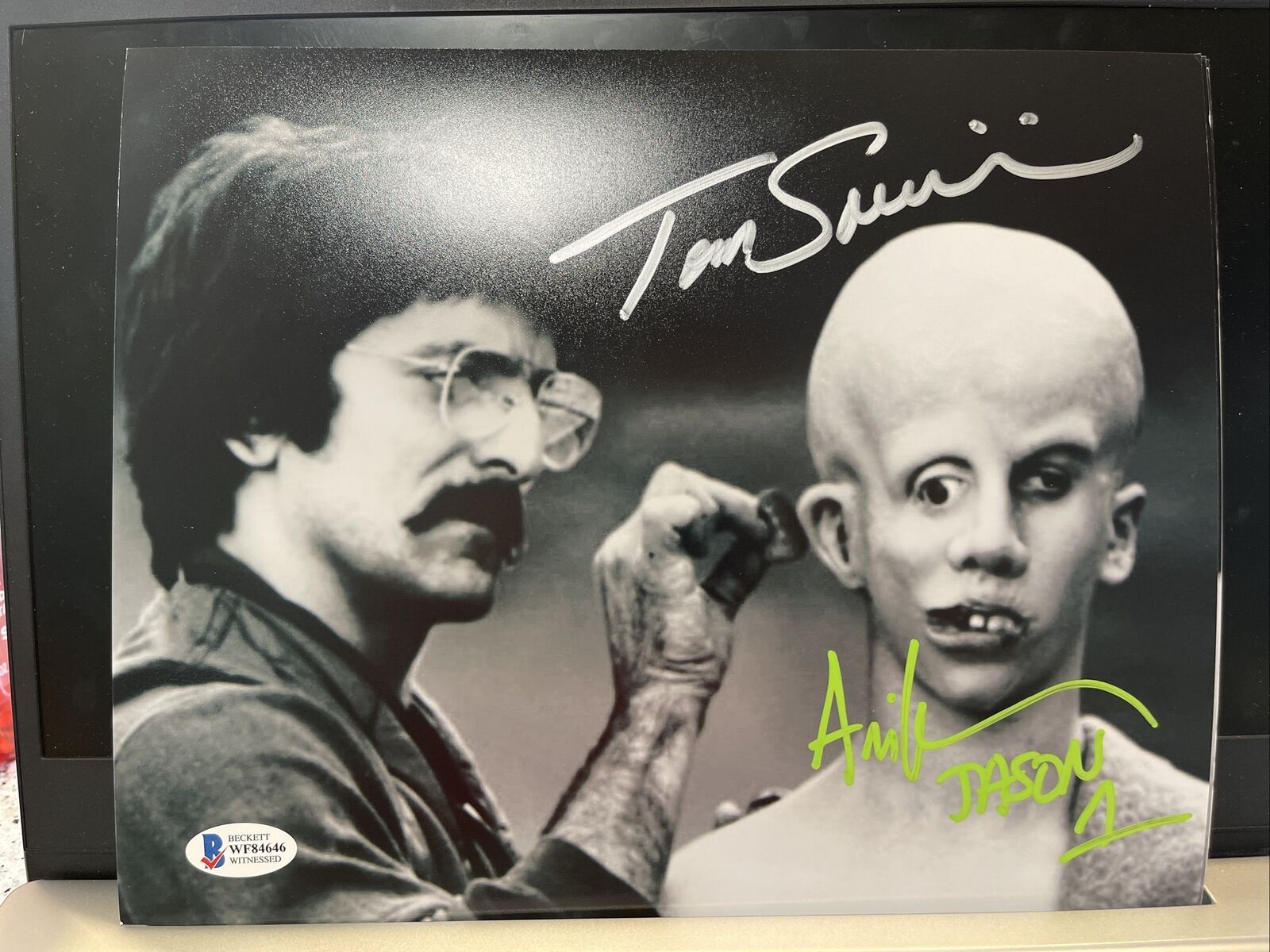 TOM SAVINI & ARI LEHMAN Signed Friday the 13th 8x10 Photo Poster painting JASON BAS BECKETT COA2