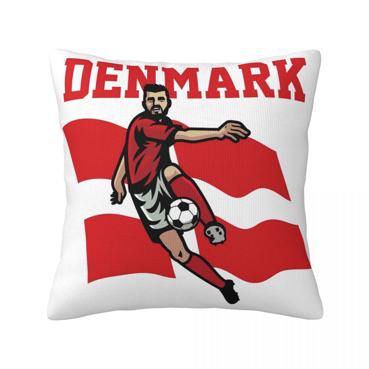 Denmark Soccer Player Throw Pillow Covers 18x18