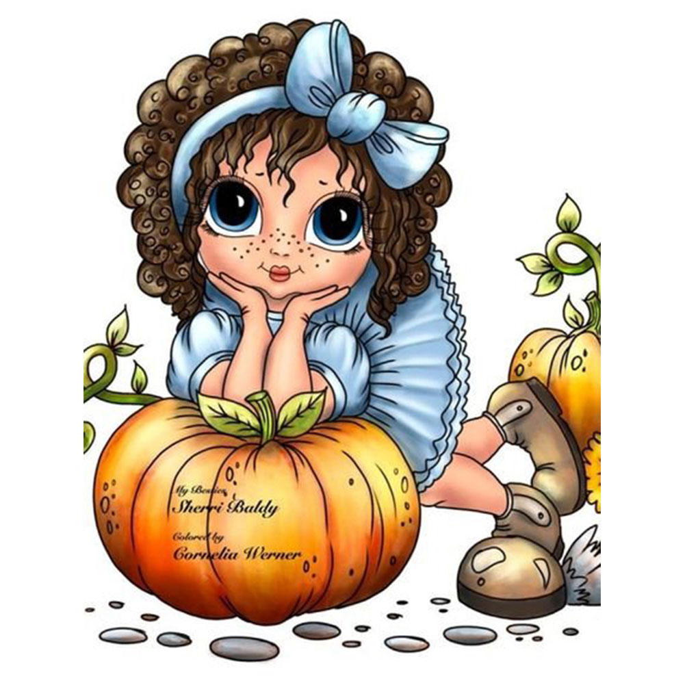 

Pumpkin Cartoon Little Girl - Round Drill Diamond Painting - 30*40CM, 501 Original