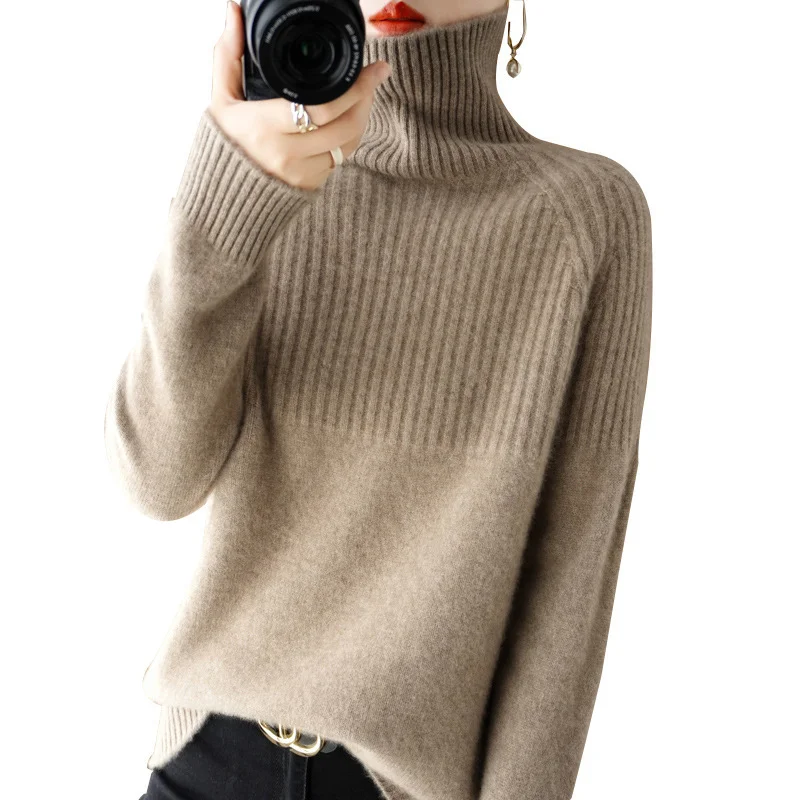 Churchf Churchf Sweater Bottom Shirt Women With Qiu Dong New Head Loose Half Draw A Rotator Sleeve Sweater Women's Jacket